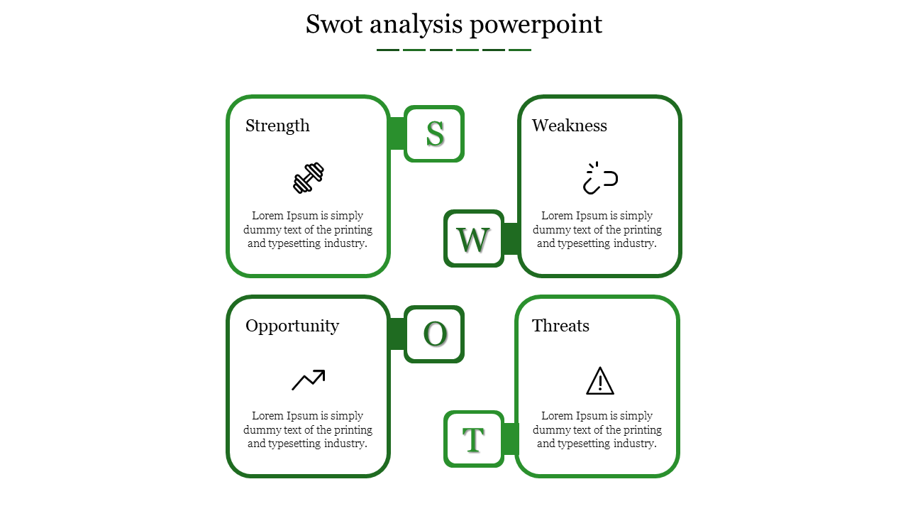 Free - Stunning SWOT Analysis PowerPoint In Green Color Slide
